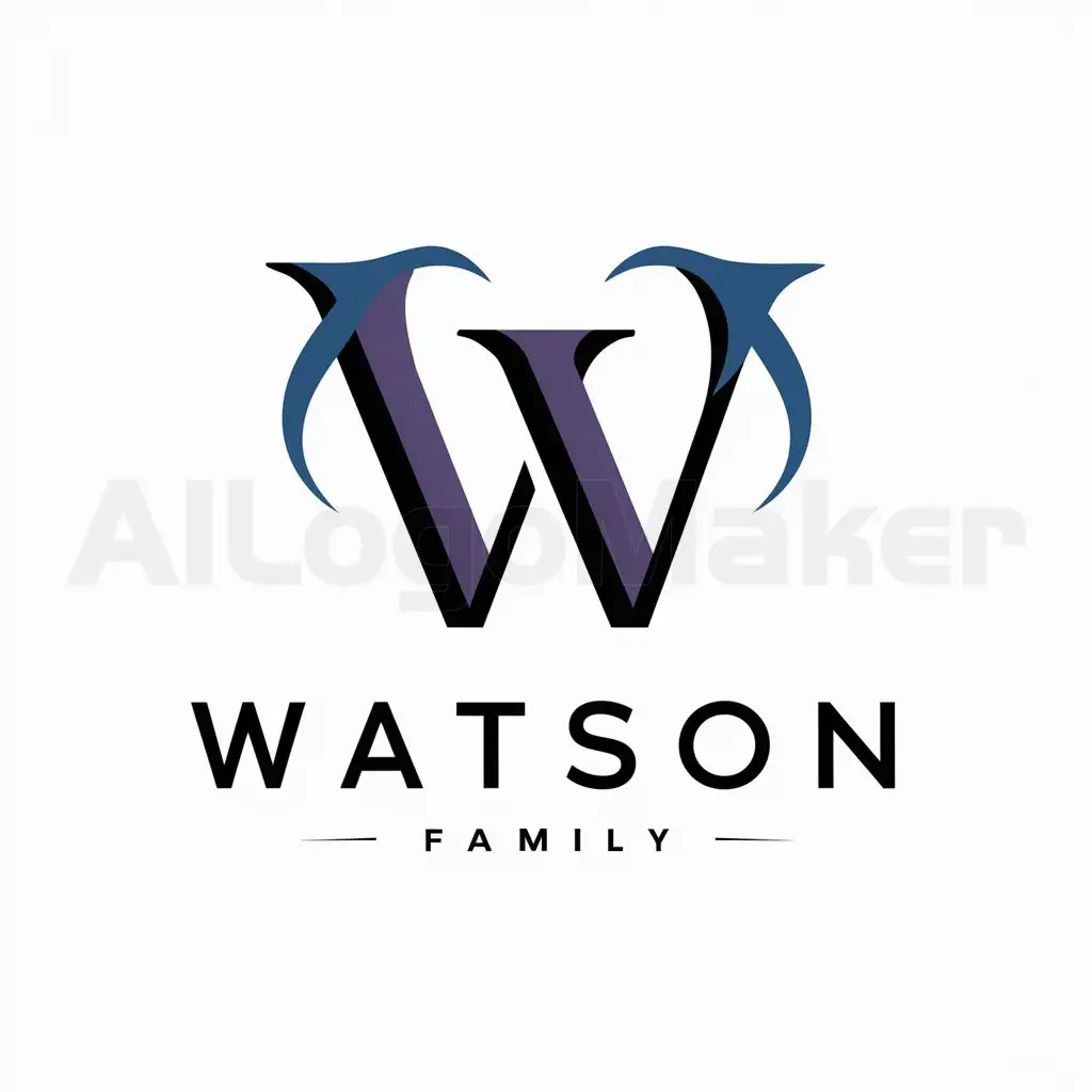 a logo design,with the text "W", main symbol:Watson Family blue purple gta v,Moderate,be used in 0 industry,clear background