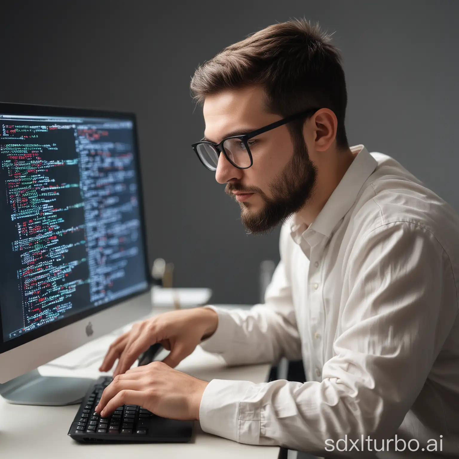 programmer doing research with code