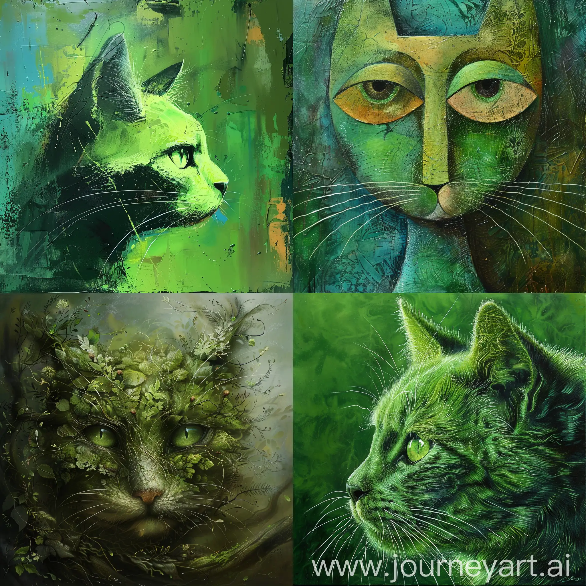 Green-Cat-in-Vibrant-Artistic-Style
