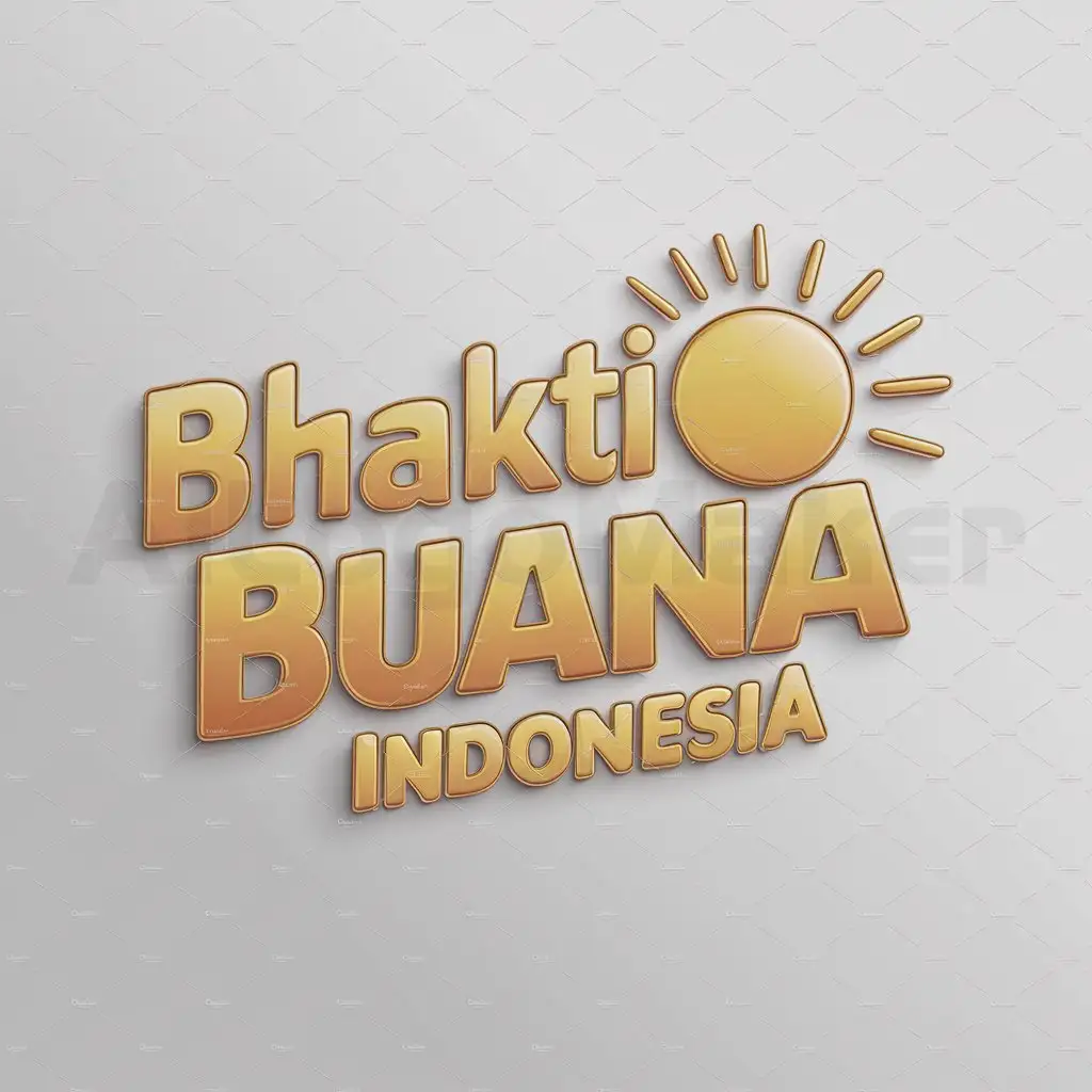 a logo design,with the text "Bhakti Buana Indonesia", main symbol:Use a corporate style font that is cheerful and attractive for the phrase 'Bhakti Buana Indonesia'. Consider typographic effects such as embossed letters, gradient colors, or scribble effects.,Moderate,be used in Creative industry,clear background