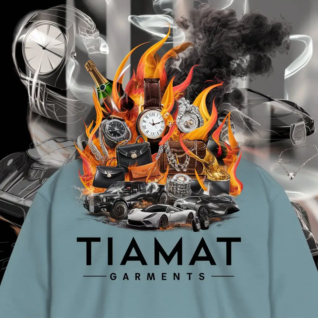 LOGO-Design-For-Tiamat-Garments-Opulent-Luxury-with-Flames-and-Smoke
