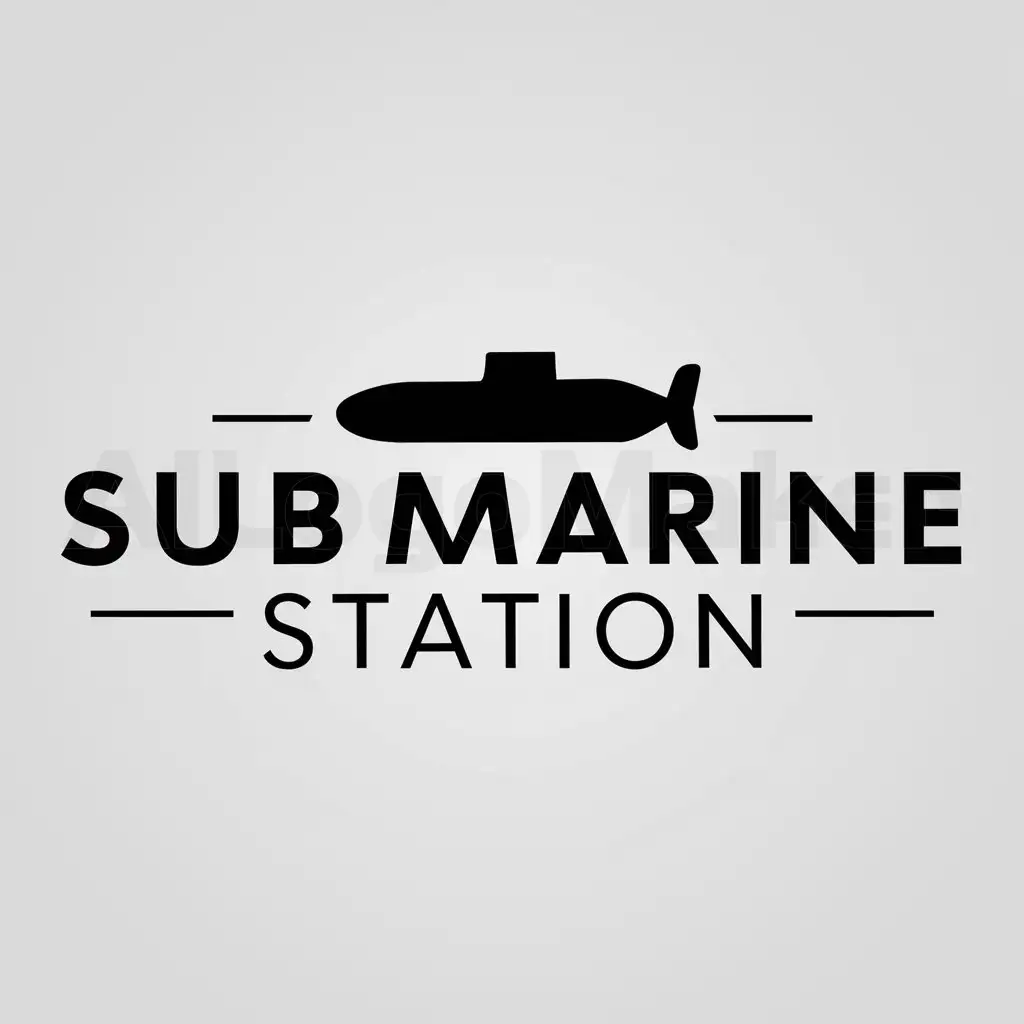 a logo design,with the text "Submarine station", main symbol:Submarine,Minimalistic,be used in Others industry,clear background