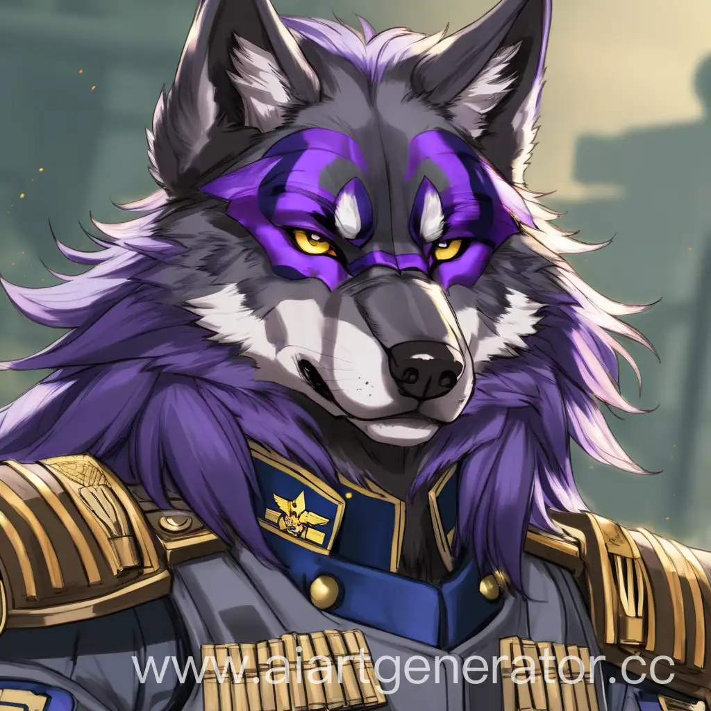 Stern-Gray-Furry-Wolf-Military-Officer-with-Golden-Eyes-and-Purple-Hair