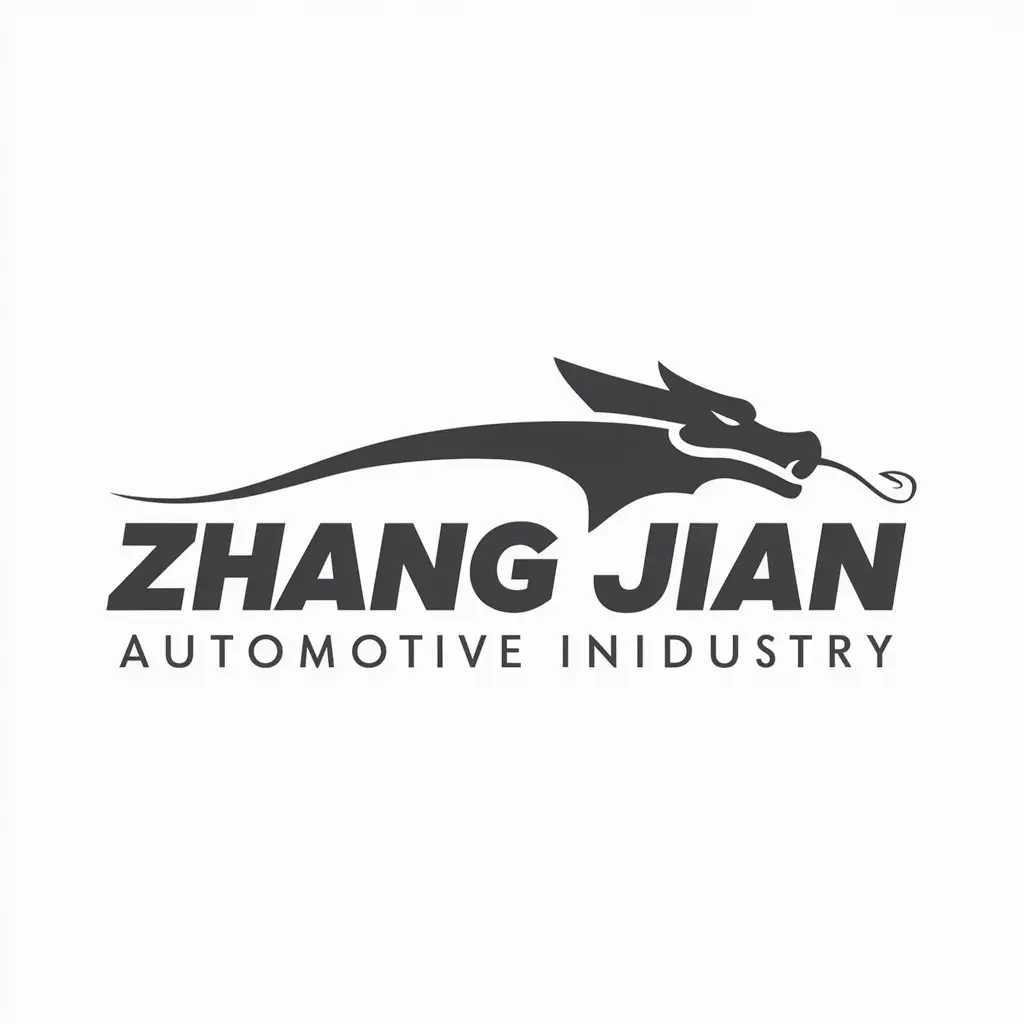 a logo design,with the text "Zhang Jian", main symbol:Lóng,Moderate,be used in Automotive industry,clear background