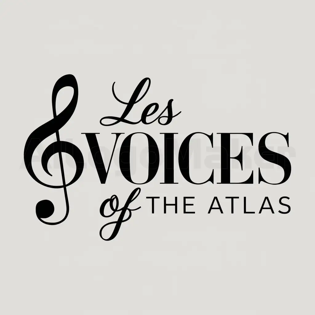 a logo design,with the text "Les Voices of the Atlas", main symbol:music,Moderate,clear background