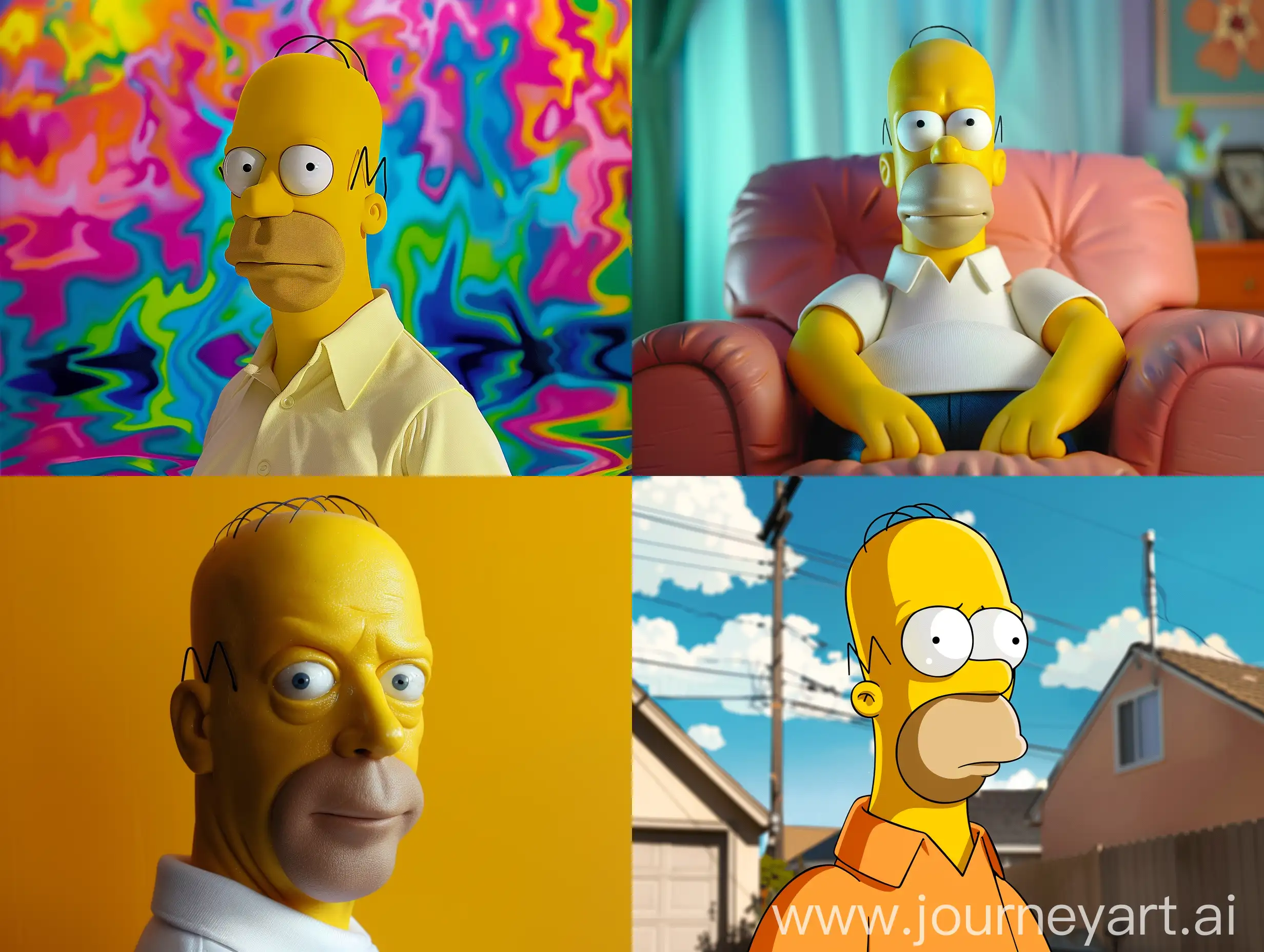 Homer from simpsons,real life,enhanced by 1950's super panavision 70,colory image
