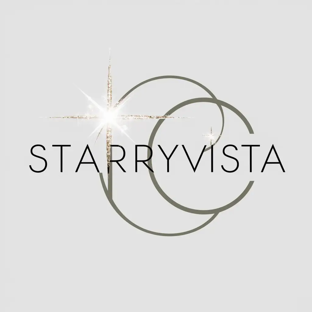 a logo design,with the text "StarryVista", main symbol:Sparkle,Moderate,clear background