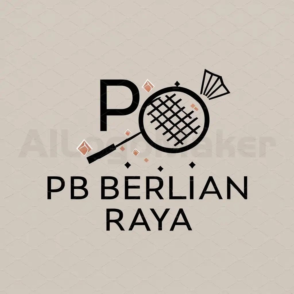 a logo design,with the text "PB. Berlian Raya", main symbol:logo badminton, berlian, shuttlecock,Moderate,clear background