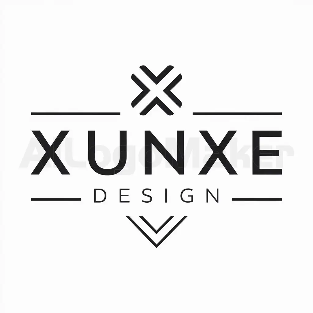 a logo design,with the text "XUNXE DESIGN", main symbol:XUNXE DESIGN,Moderate,be used in Others industry,clear background