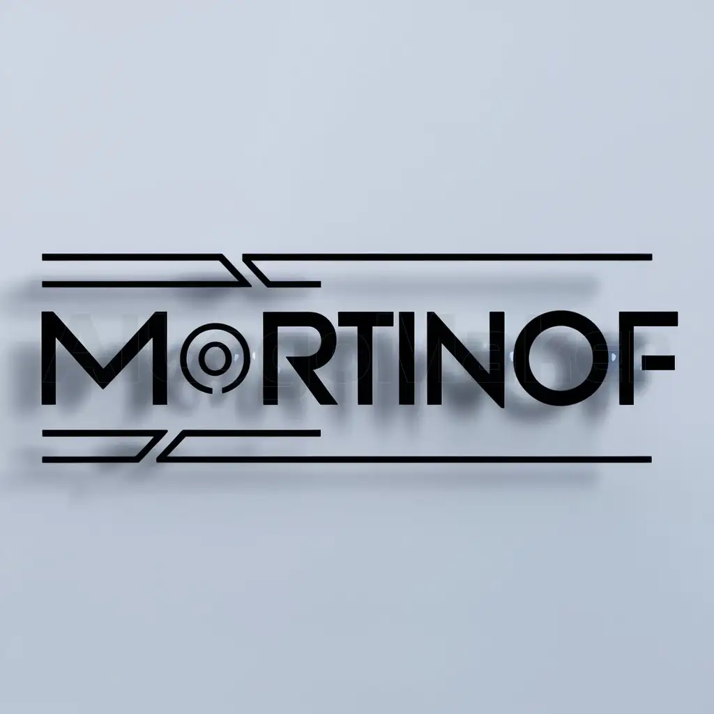 a logo design,with the text "M@rtiNoF", main symbol:M,Moderate,clear background