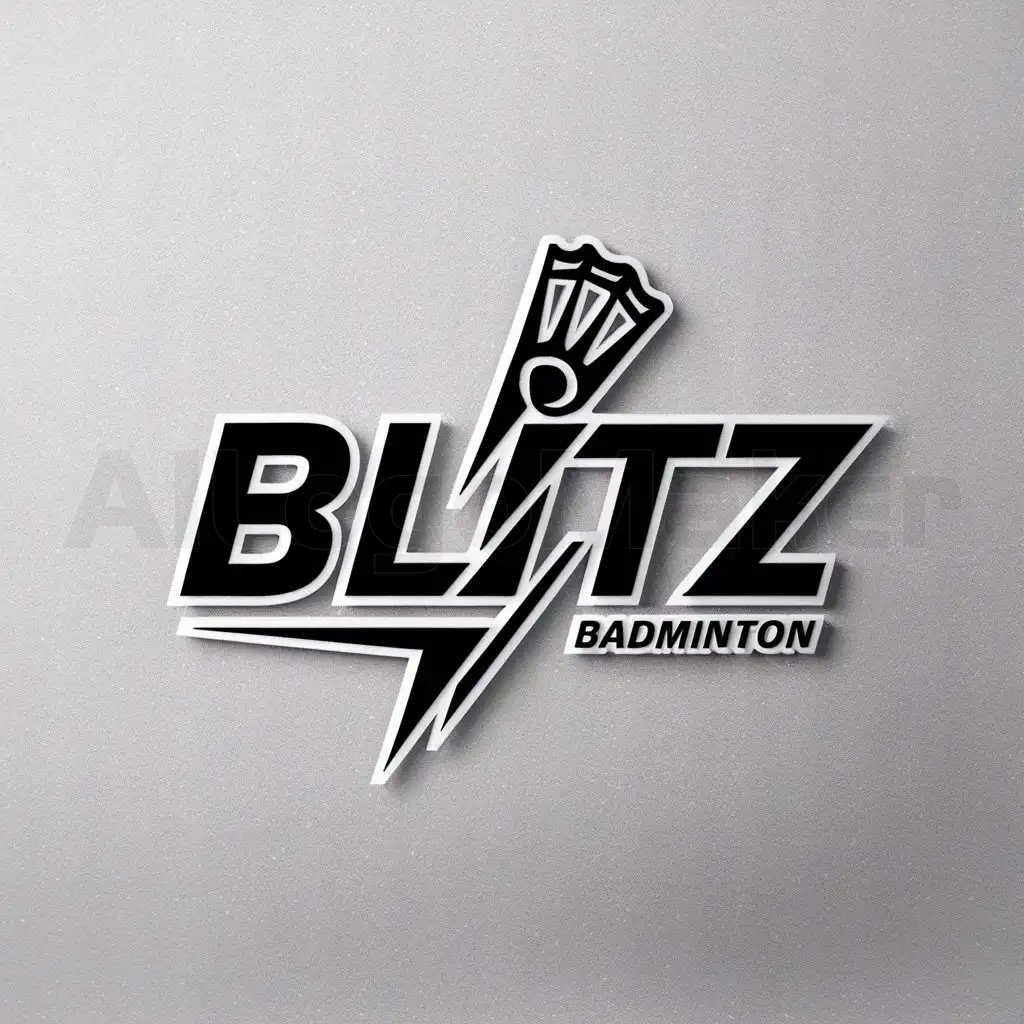 a logo design,with the text "BLITZ", main symbol:Lightning badminton,Moderate,be used in PB industry,clear background