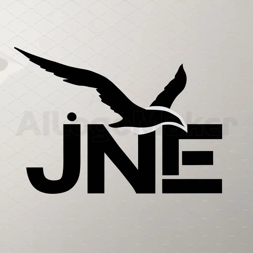 a logo design,with the text "JNE", main symbol:seagul, JNE letters,Moderate,be used in Others industry,clear background