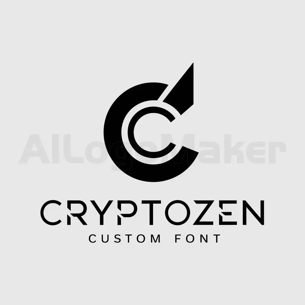 a logo design,with the text "CryptoZen", main symbol:The letter C in a futuristic custom font,Minimalistic,be used in Technology industry,clear background