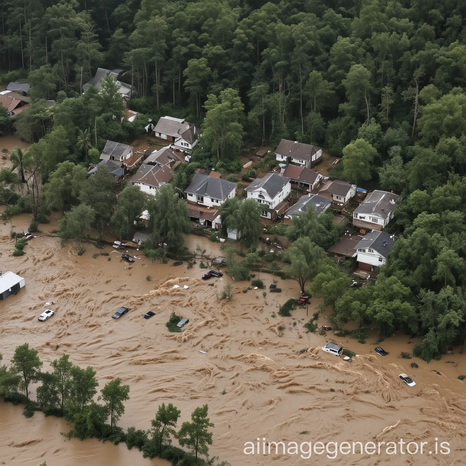 Devastating-Floods-Homes-Surrounded-by-Clearcut-Forests-with-Distraught-Residents