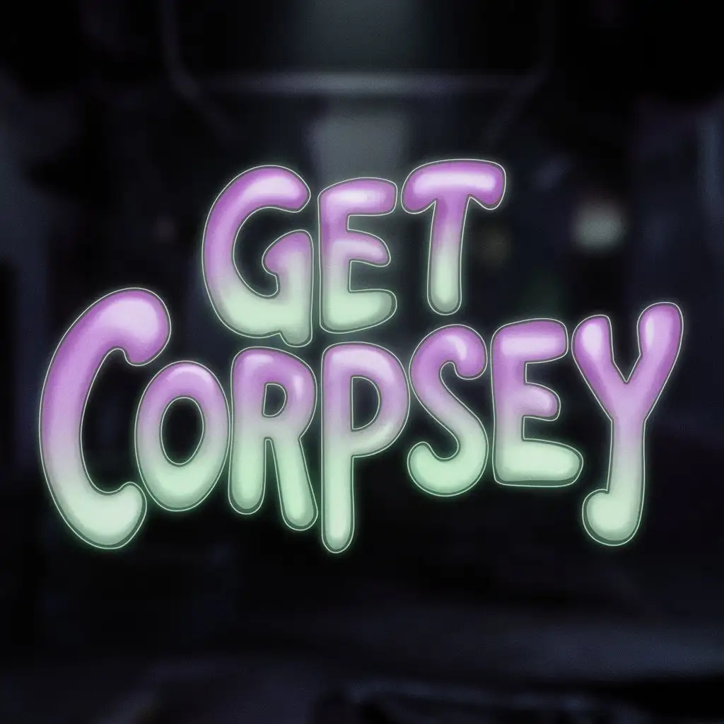 Get Corpsey Spooky Neon Word Art in Purple and Green