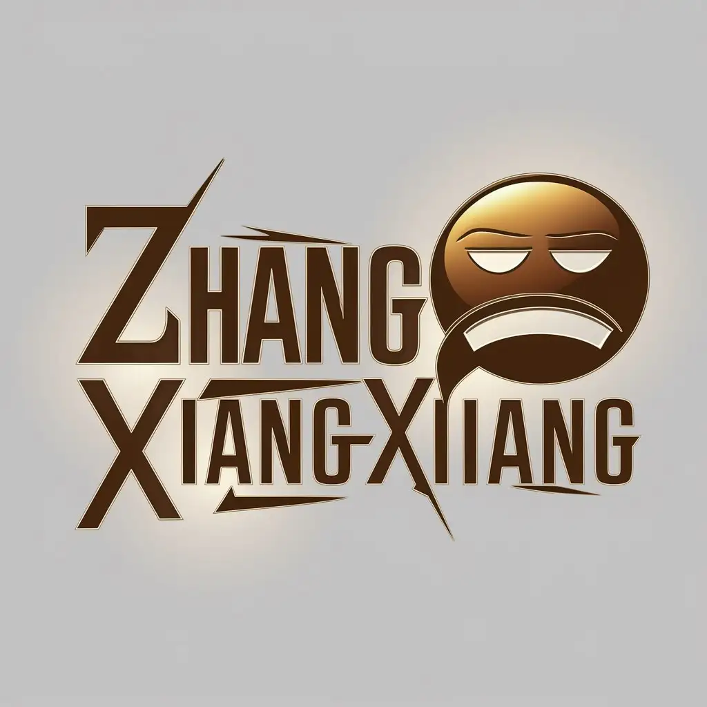 a logo design,with the text "Zhang Xiangxiang", main symbol:😠,complex,clear background