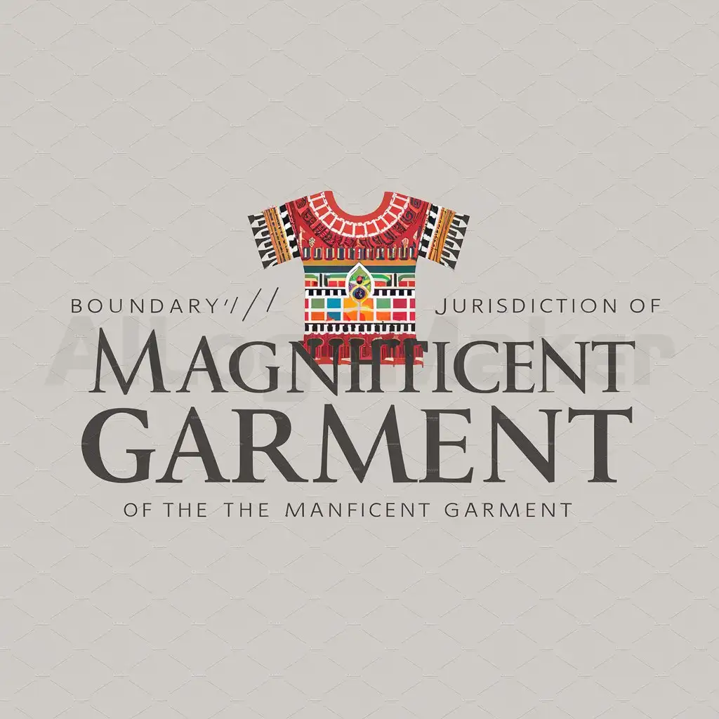 a logo design,with the text "boundary/jurisdiction of the magnificent garment", main symbol:Ethnic costume totem,Moderate,be used in Internet industry,clear background