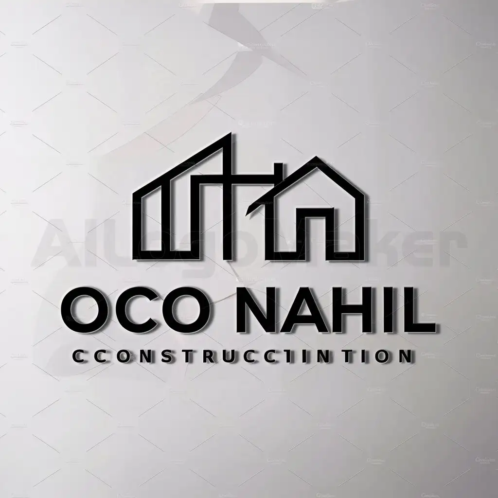 a logo design,with the text "OCO NAHIL", main symbol:BUILDING,HOUSE,CONSTRUCTION,Minimalistic,be used in Construction industry,clear background