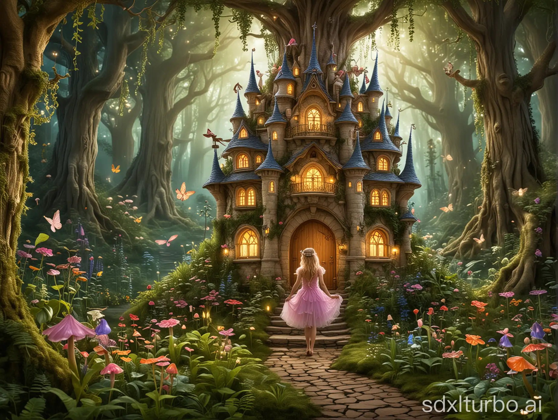 a fairy in an enchanted forest and Fairy Palace