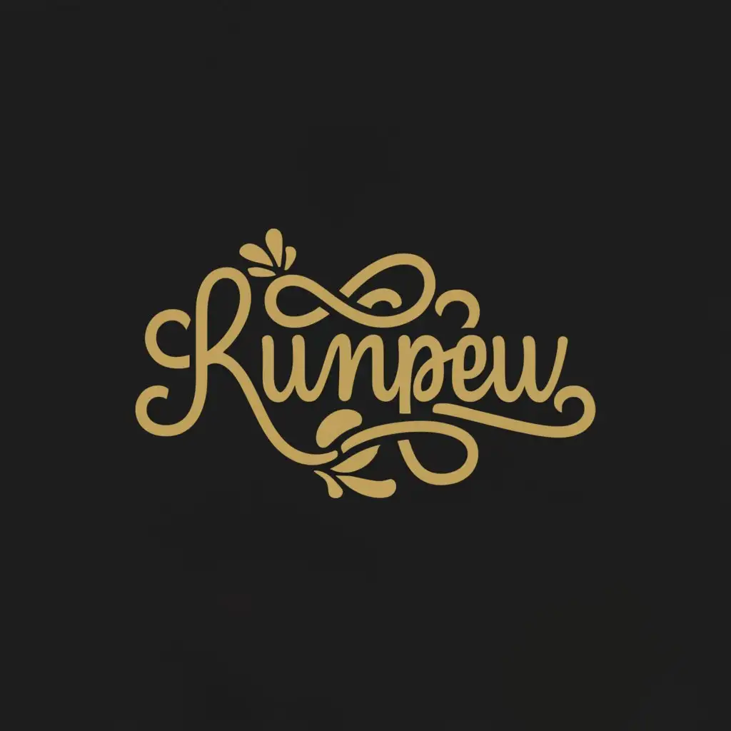 a logo design, with the text 'Kunpeu', main symbol: Calligraphy with a flower, complex, to be used in Entertainment industry, clear background