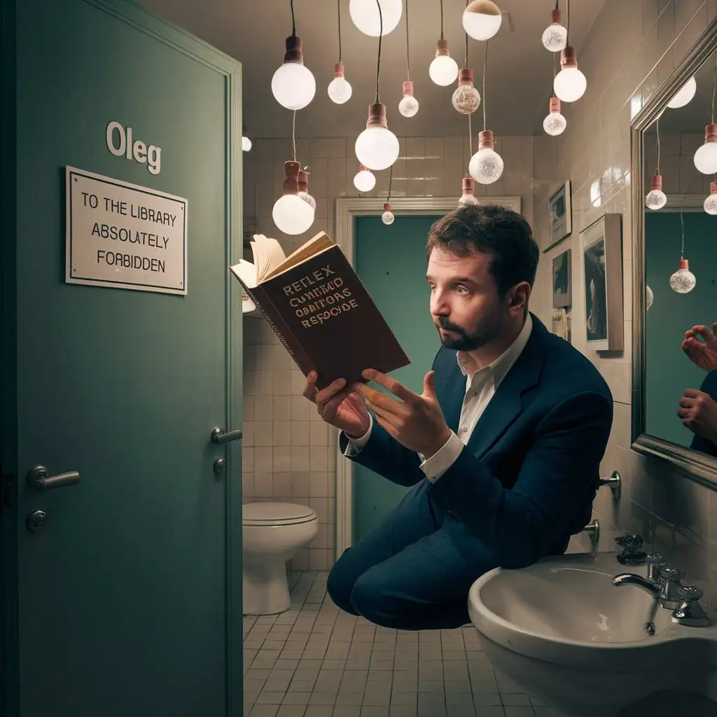 Олег читая в туалете Рефлекс условный приобрел Ему теперь в библиотеку Категорически нельзя