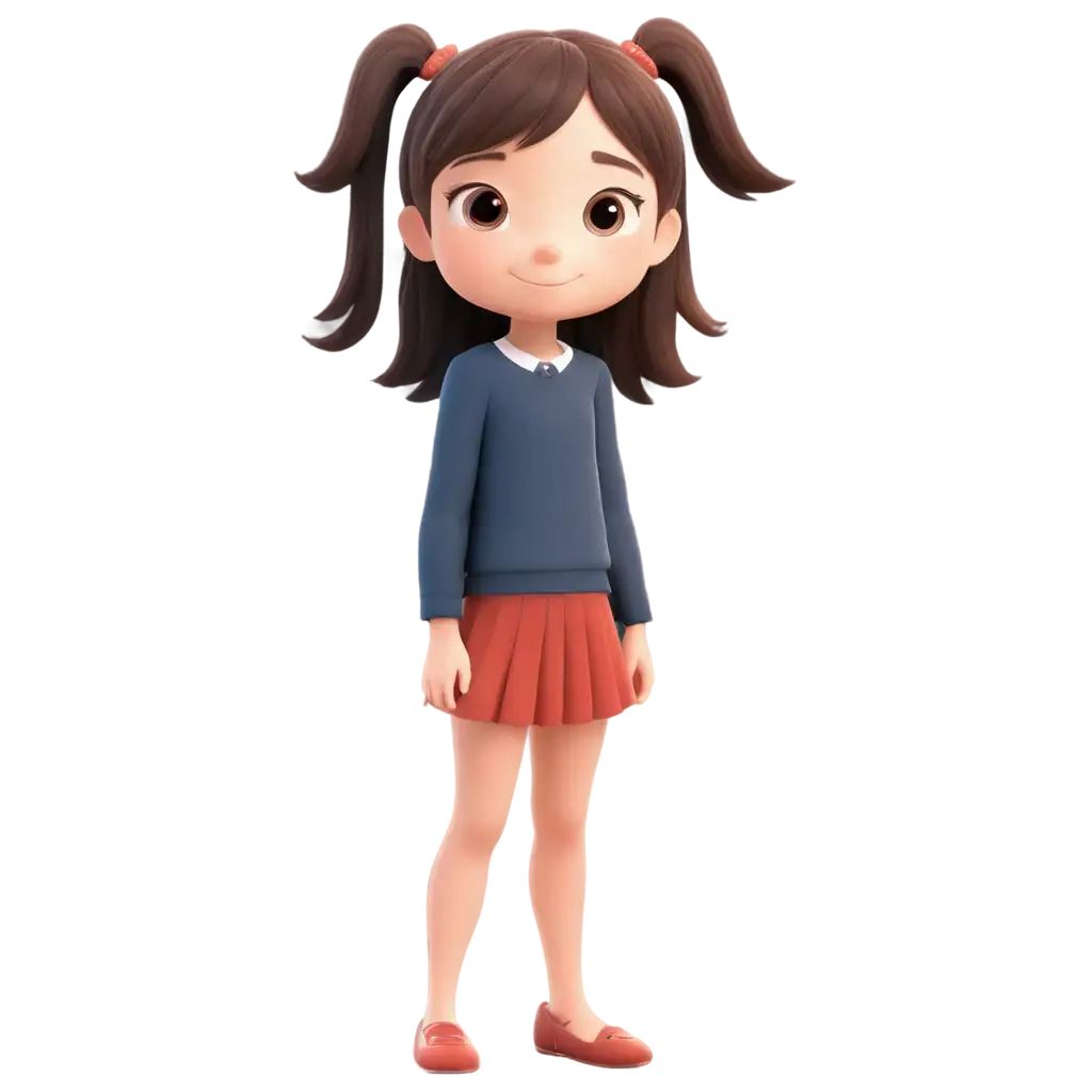 Adorable-PNG-Cartoon-of-a-Girl-Create-Charm-with-HighQuality-Visuals
