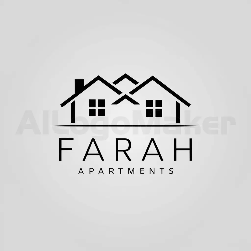 LOGO-Design-for-Farah-Apartment-Modern-House-Emblem-on-Clear-Background