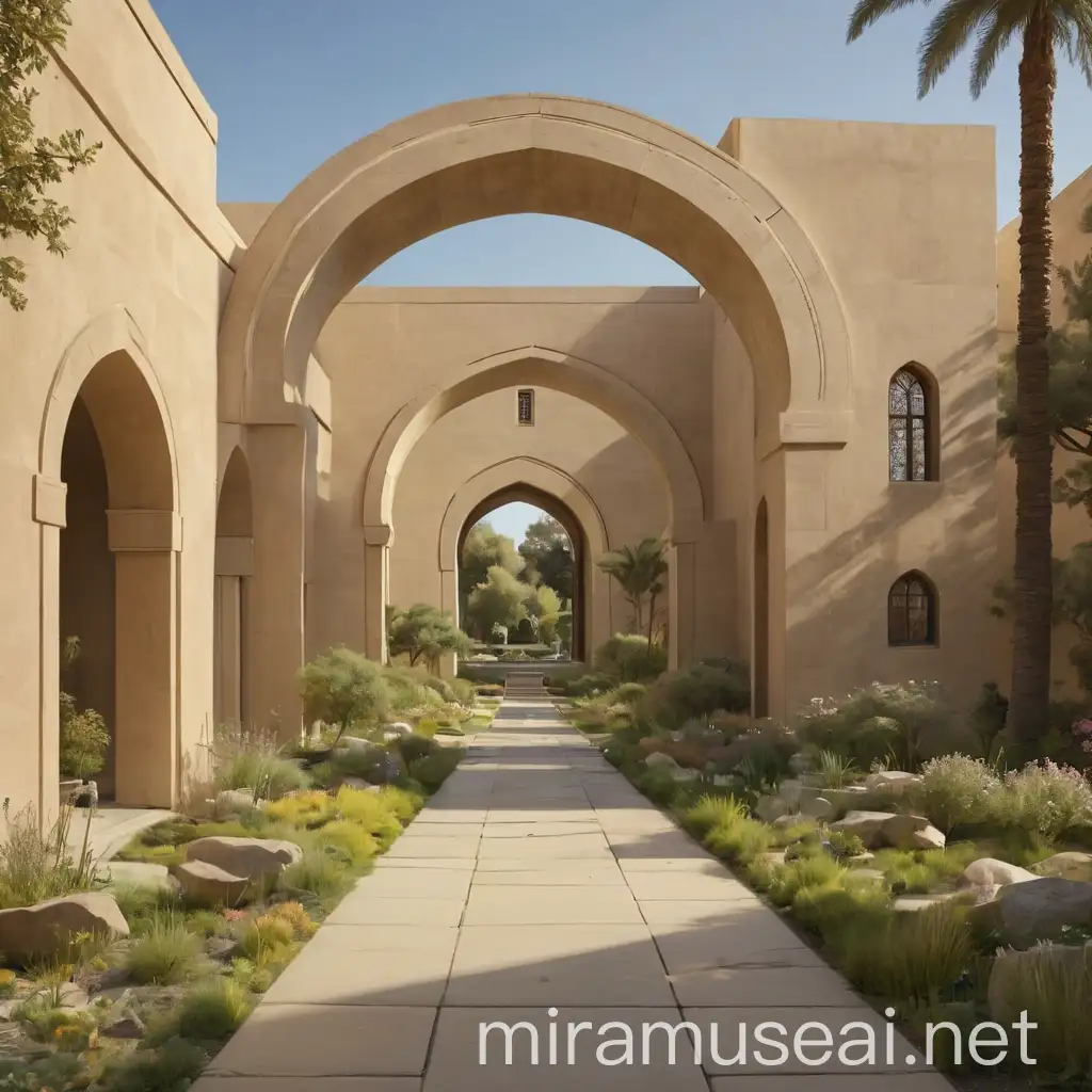 Modern Persian Arch in Museum Exterior Perspective