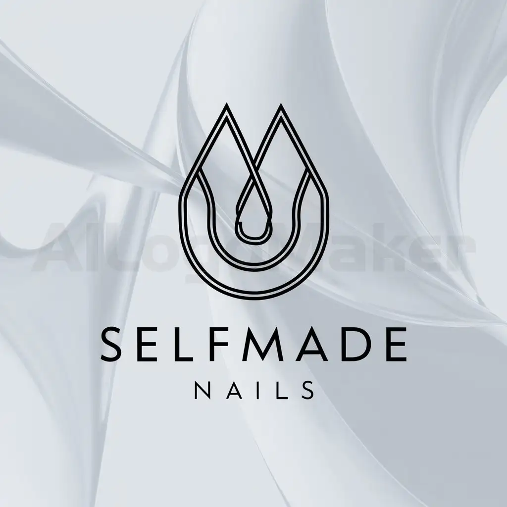 a logo design,with the text "selfmade nails", main symbol:line fine black and white,Moderate,clear background