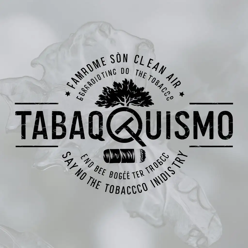 a logo design,with the text "Tabaquismo", main symbol:Una hoja de árbol y un cigarro mojado,Moderate,be used in Breathe your freedom, say No to tobacco industry,clear background