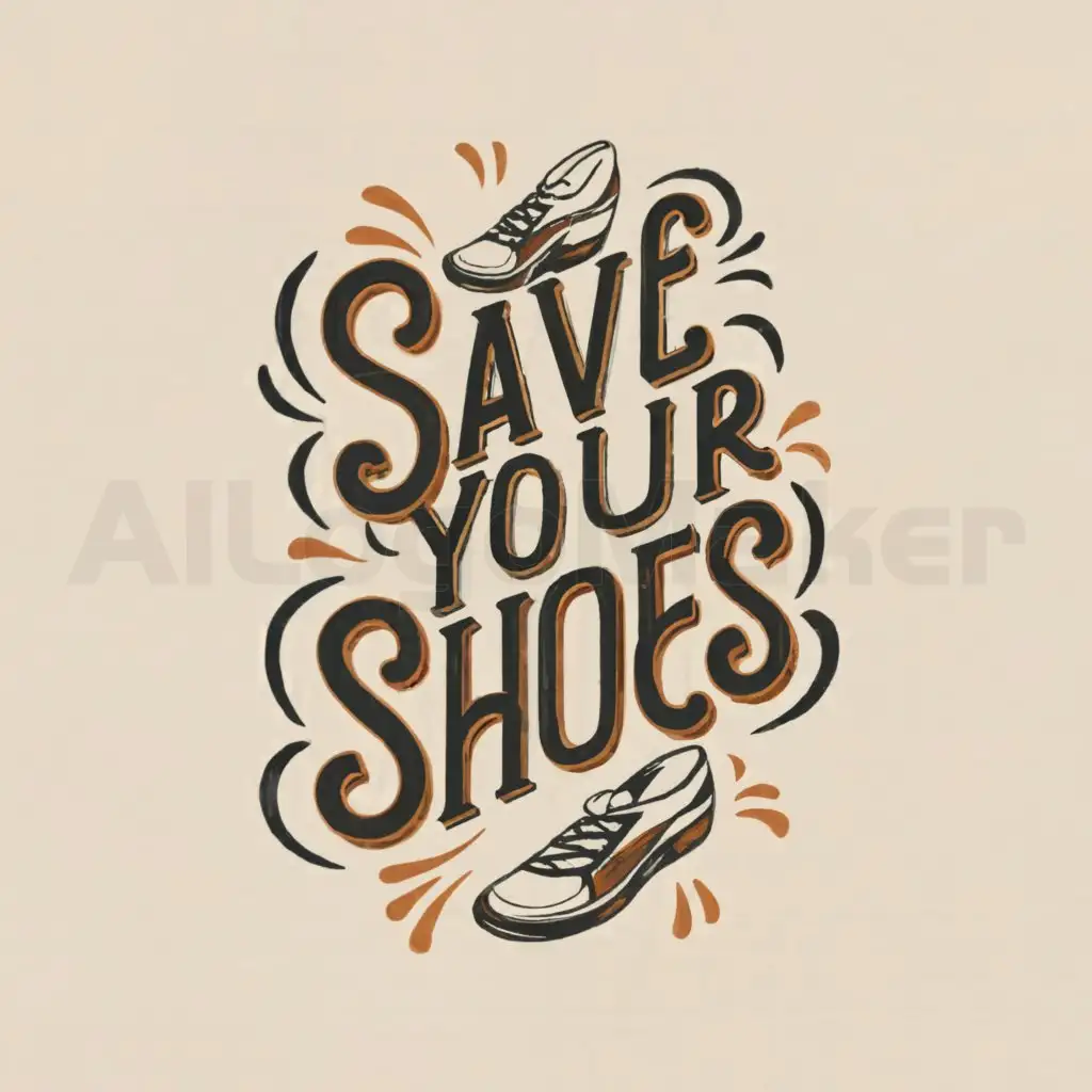 a logo design,with the text "Save your Shoes", main symbol:shoe,complex,clear background