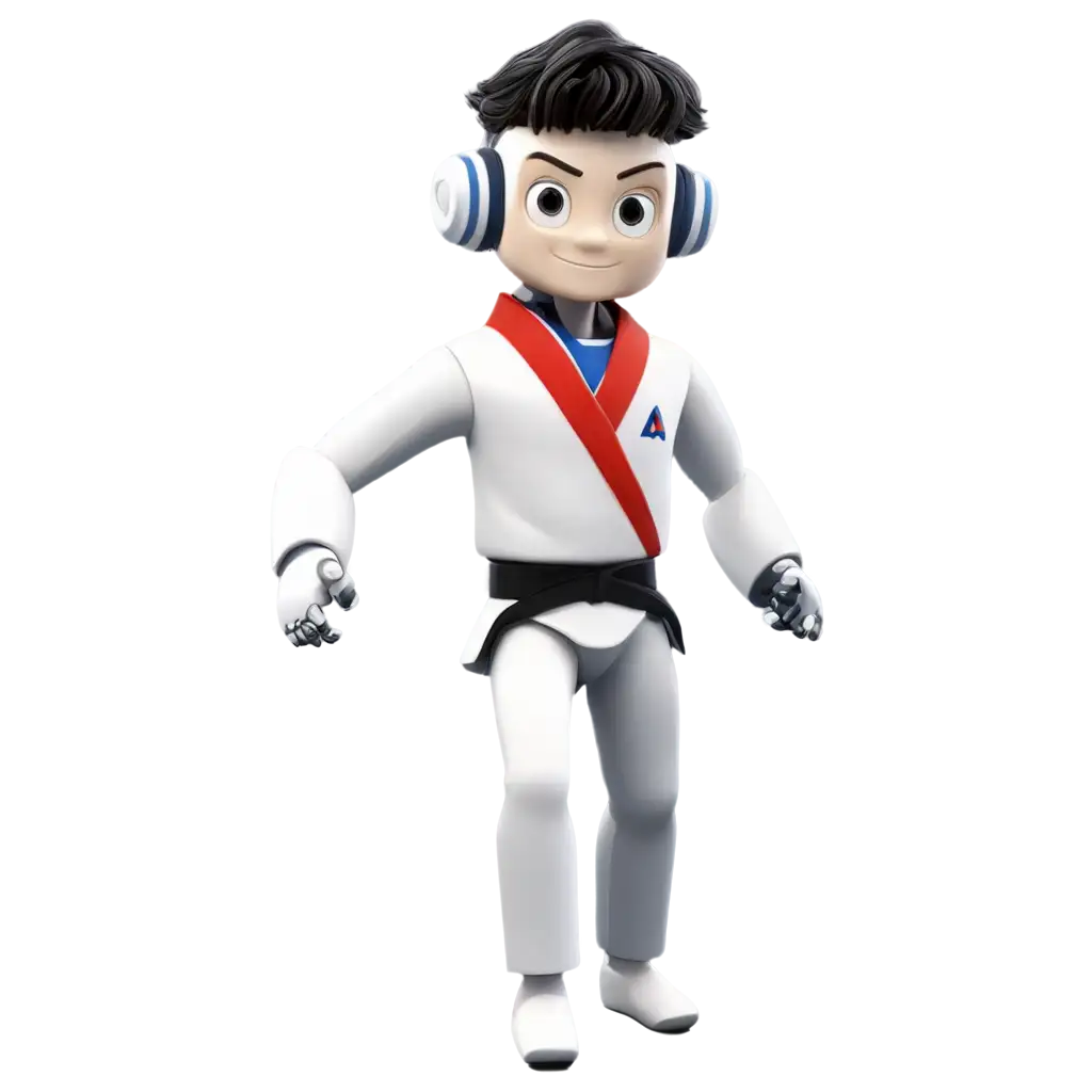 AI-Taekwondo-Robot-Coach-PNG-Image-Enhance-Your-Digital-Art-with-Precision