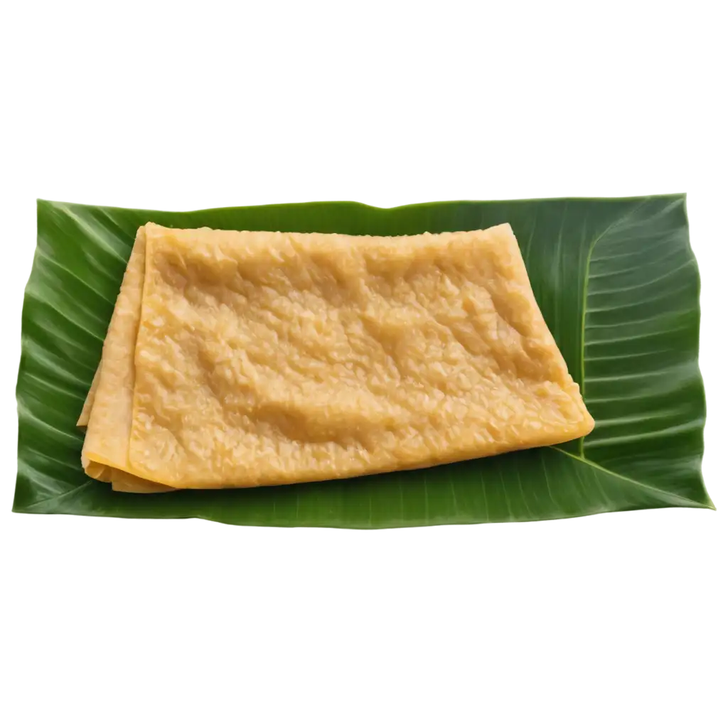 yellow roti sweet on banana leaf