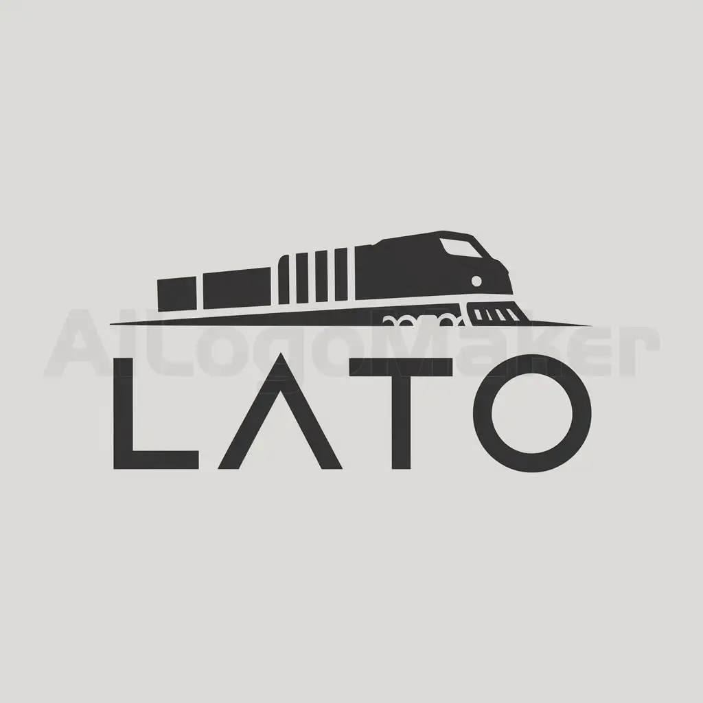 a logo design,with the text 'LATO', main symbol:freight train,Minimalistic,be used in Others industry,clear background