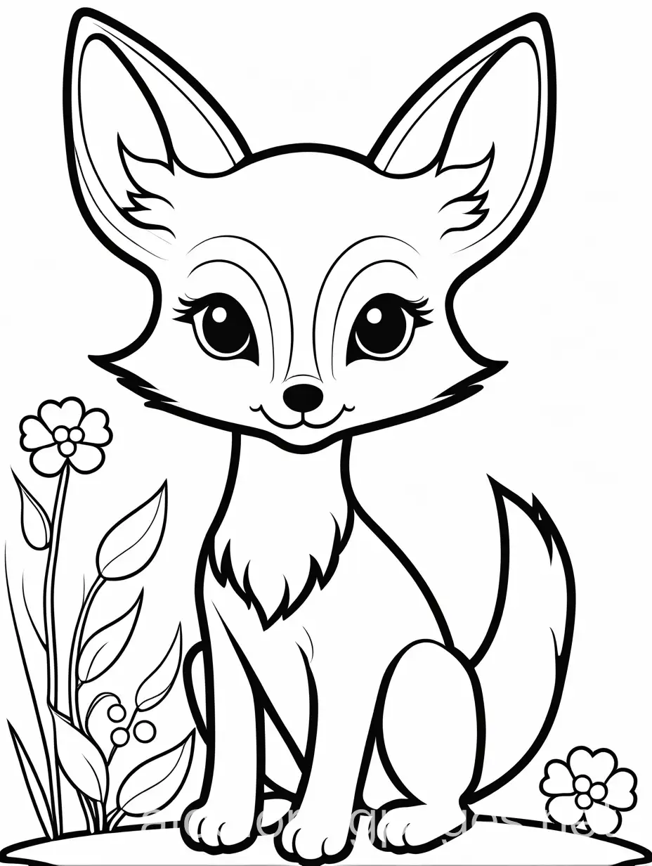 a chibi Fox, Coloring Page, black and white, line art, white background, Simplicity, Ample White Space. The background of the coloring page is plain white to make it easy for young children to color within the lines. The outlines of all the subjects are easy to distinguish, making it simple for kids to color without too much difficulty, Coloring Page, black and white, line art, white background, Simplicity, Ample White Space. The background of the coloring page is plain white to make it easy for young children to color within the lines. The outlines of all the subjects are easy to distinguish, making it simple for kids to color without too much difficulty, Coloring Page, black and white, line art, white background, Simplicity, Ample White Space. The background of the coloring page is plain white to make it easy for young children to color within the lines. The outlines of all the subjects are easy to distinguish, making it simple for kids to color without too much difficulty