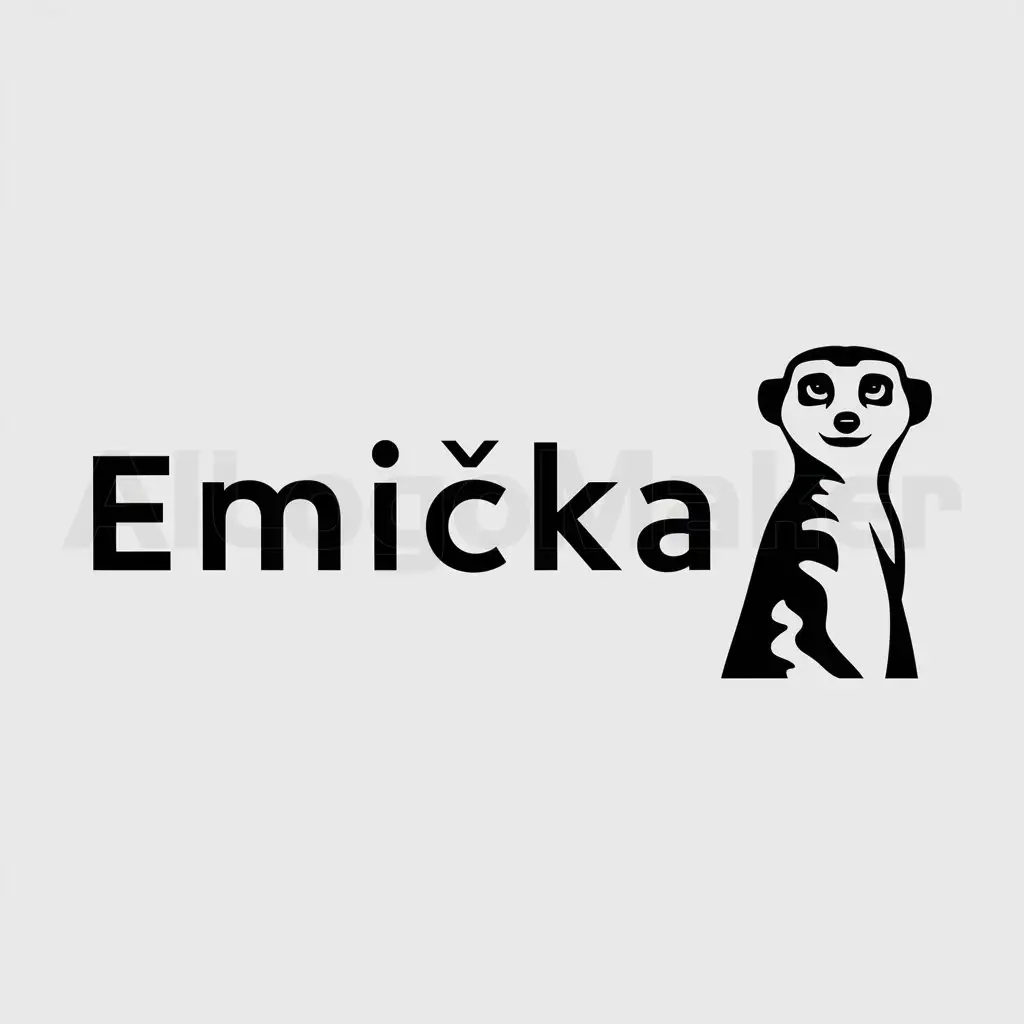 a logo design,with the text "EMIČKA", main symbol:Meerkat,Moderate,clear background