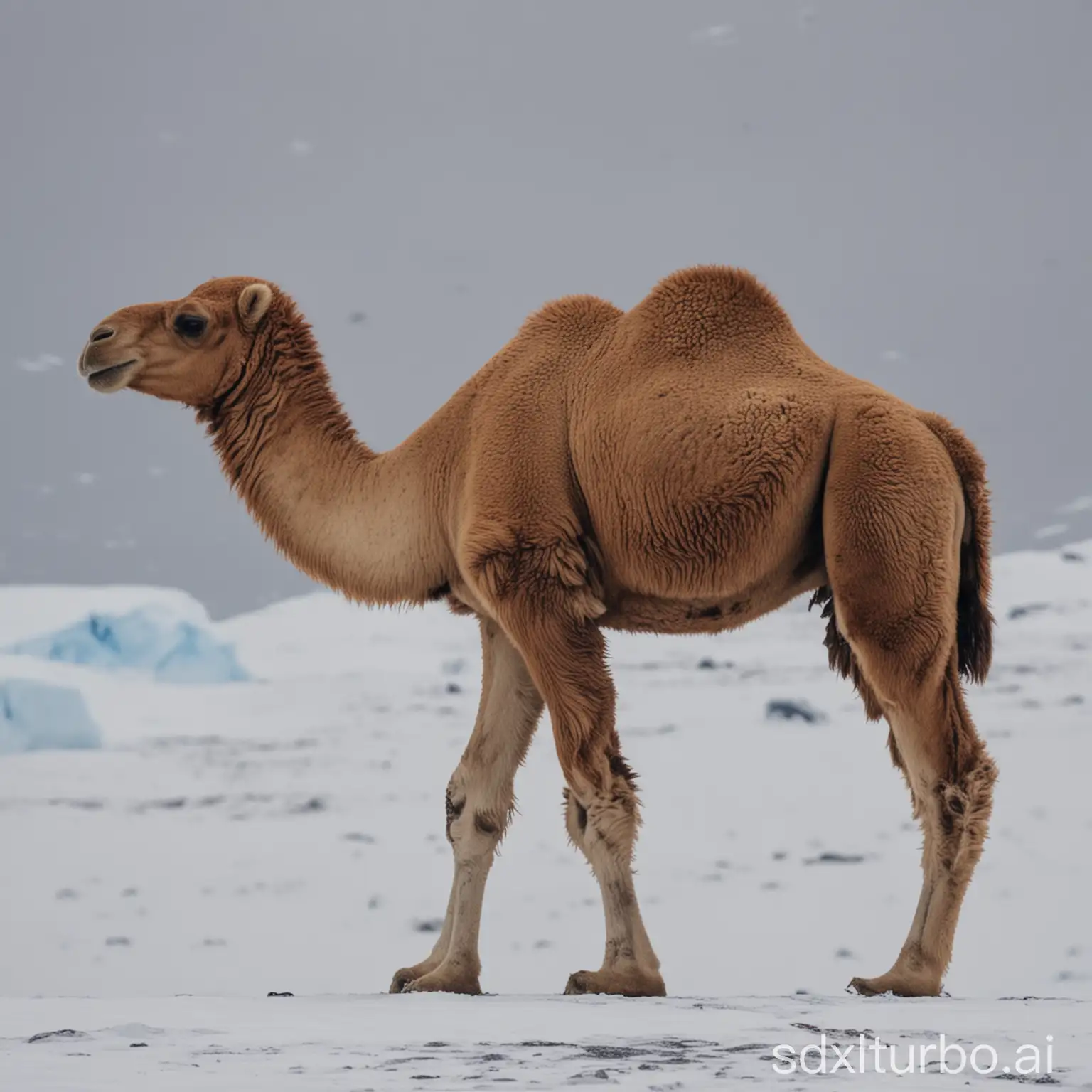 Camel-in-Antarctica-Unlikely-Encounter-of-a-Desert-Dweller-in-the-Frozen-Tundra