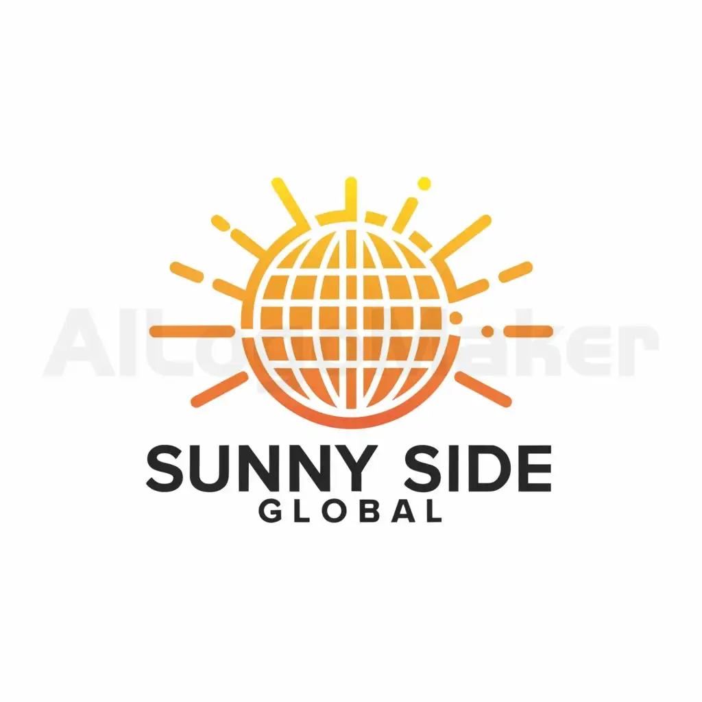 a logo design,with the text "Firstly, the colors aren't specifically chosen. Feel free to surprise us with your creativity.- Secondly, the design elements. We'd like to incorporate a globe and sun into the design. The globe could resemble the sun or be surrounded by it but are open- Lastly, the style is open-ended since we skipped that detail. As long as it's visually compelling and suits our company's ethos, we're open to suggestions.-this should be designed so it can have. a color theme, be small in a Facebook page image, be able to be embroidered on a shirt, etc. We have a fun, breeze 'sunny' brand but would look at different styles including simple, professional, etc, etc.
Here are some chatGPT prompts that we liked:
Sunny Horizon: A minimalist design featuring a simple horizon line with a sun rising above it. The company name could be integrated into the design, perhaps as part of the horizon line or positioned below it.
Sunny Globe Icon: A stylized globe with a bright sun shining over it, symbolizing global reach and sunny destinations. The company name could be incorporated around or below the icon.", main symbol:Sunny Side Global,Moderate,clear background
