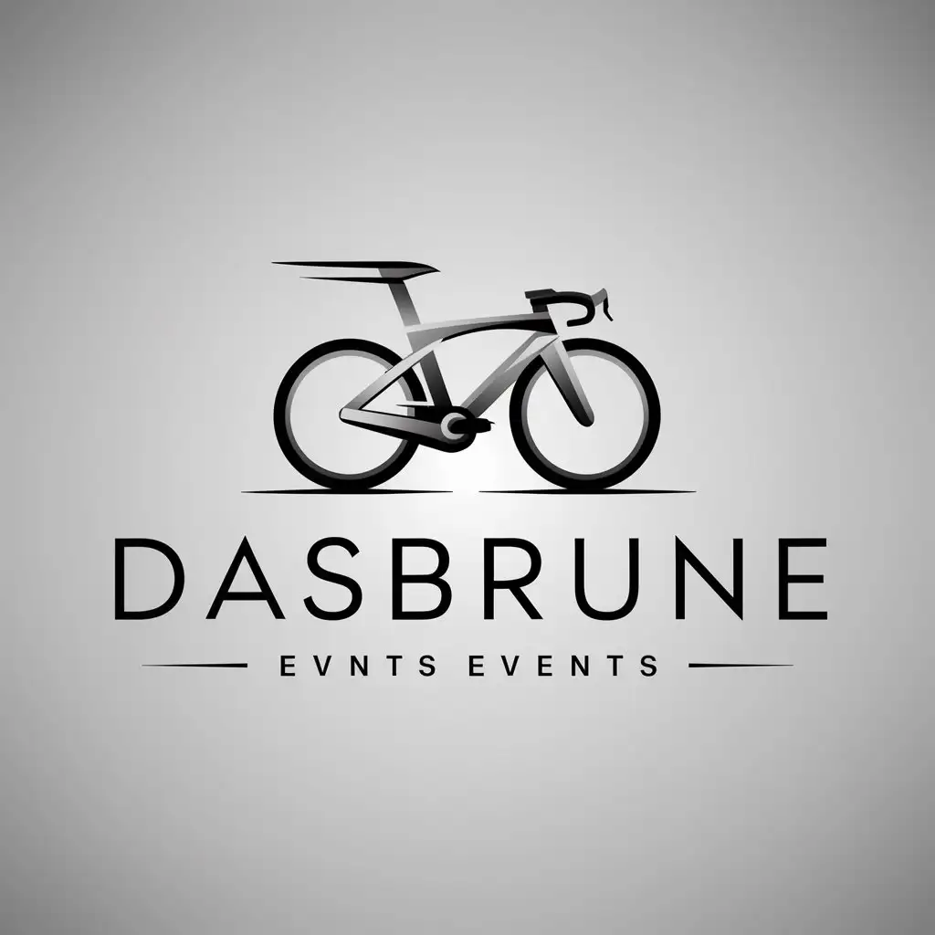 a logo design,with the text "Dasbrune", main symbol:bicycle,Moderate,be used in Events industry,clear background