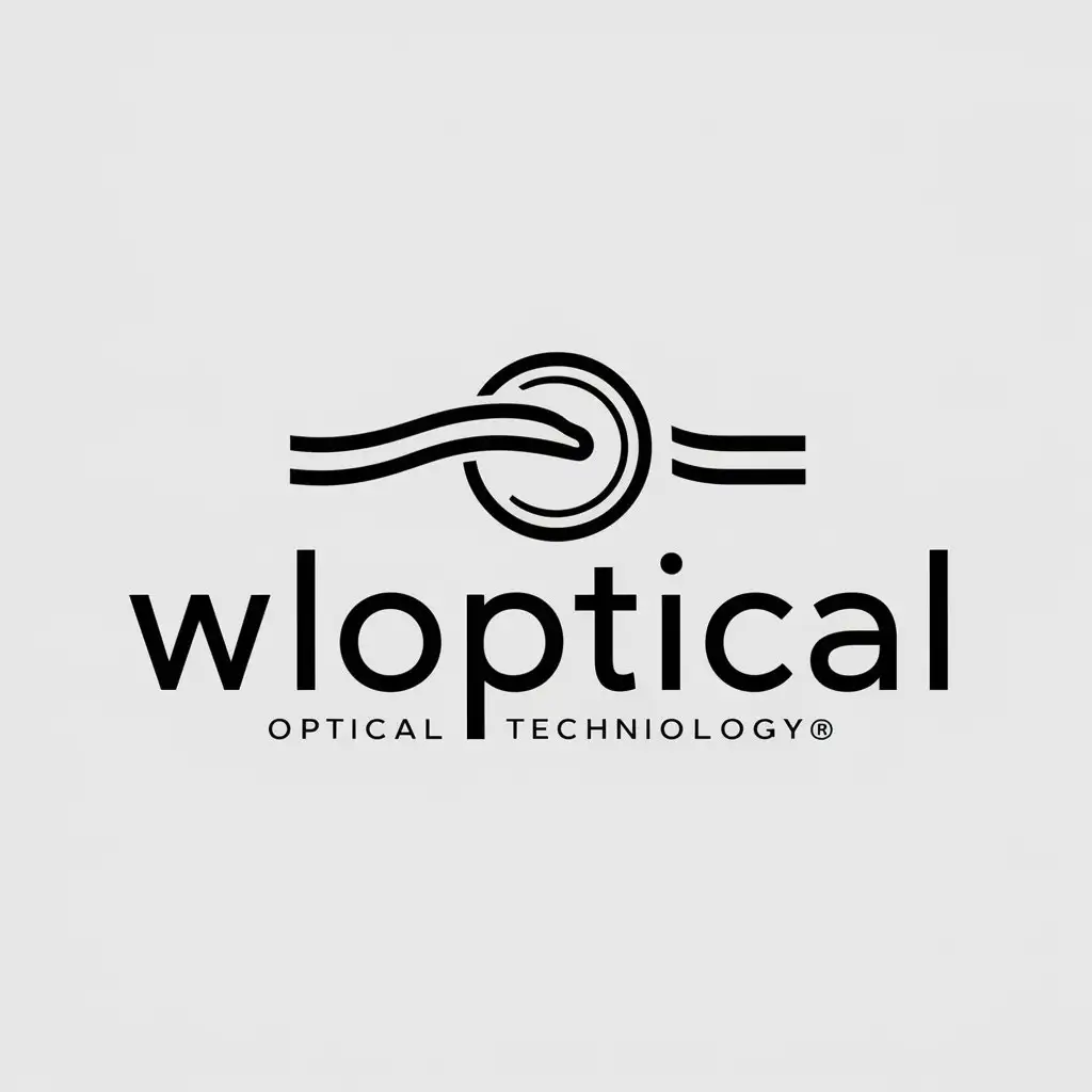 a logo design,with the text "WLOPTICAL", main symbol:optical lens,Minimalistic,be used in Technology industry,clear background