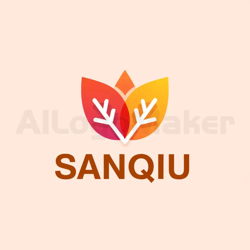 LOGO-Design-for-Sanqiu-Stationery-Store-Autumn-Leaves-Theme-with-Clear-Background-in-Retail-Industry