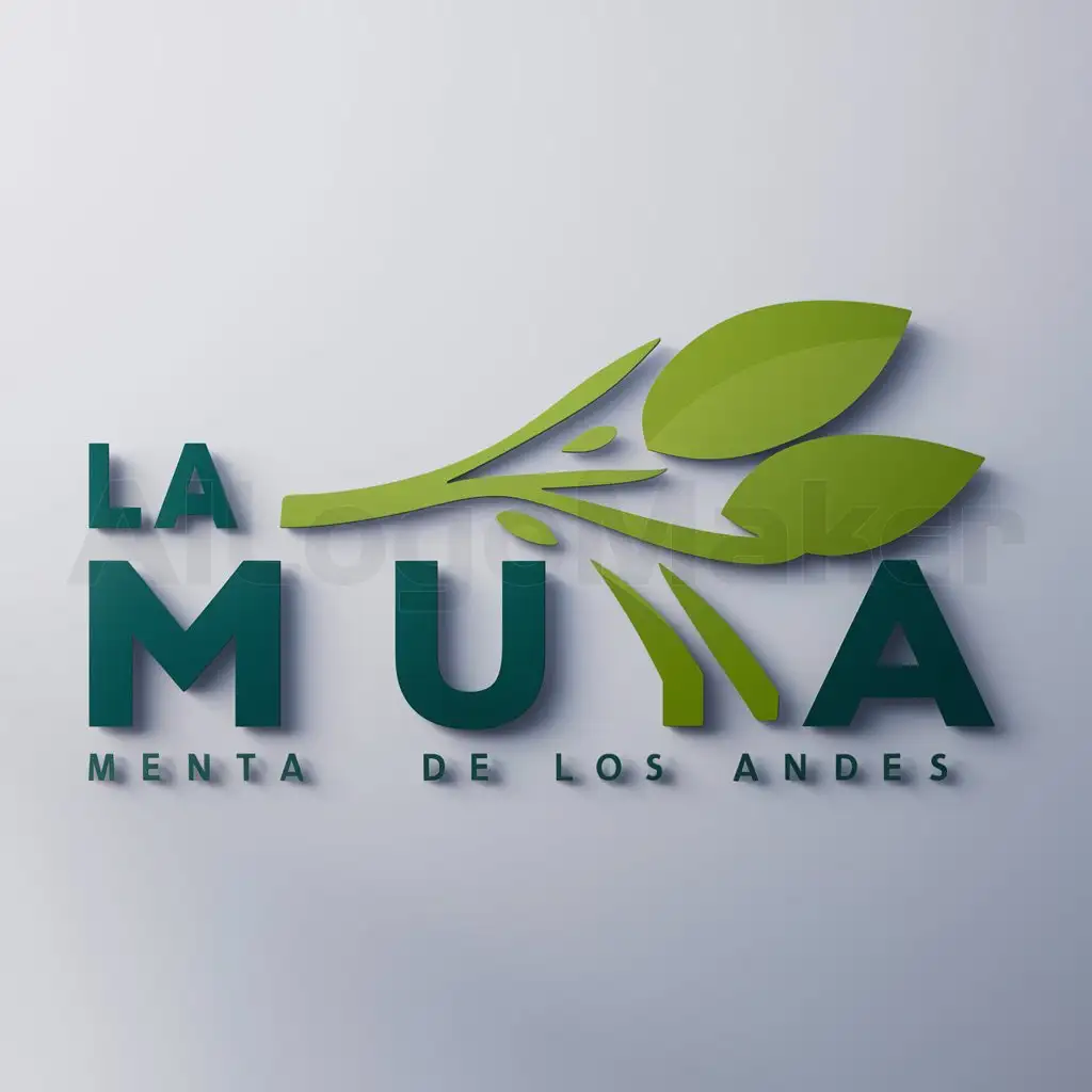 a logo design,with the text "LA MUÑA", main symbol:I want it to go for the muña or 'menta de los andes' as it is known,Moderate,clear background