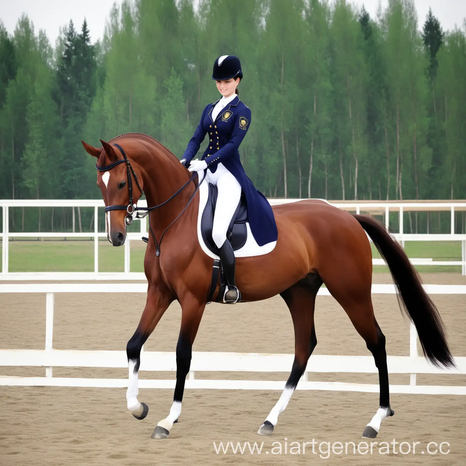 Equestrian-Training-Rider-Engaged-in-Dressage-Practice