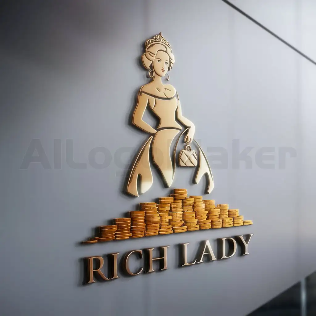 a logo design,with the text "the rich lady", main symbol:the rich lady,Moderate,clear background