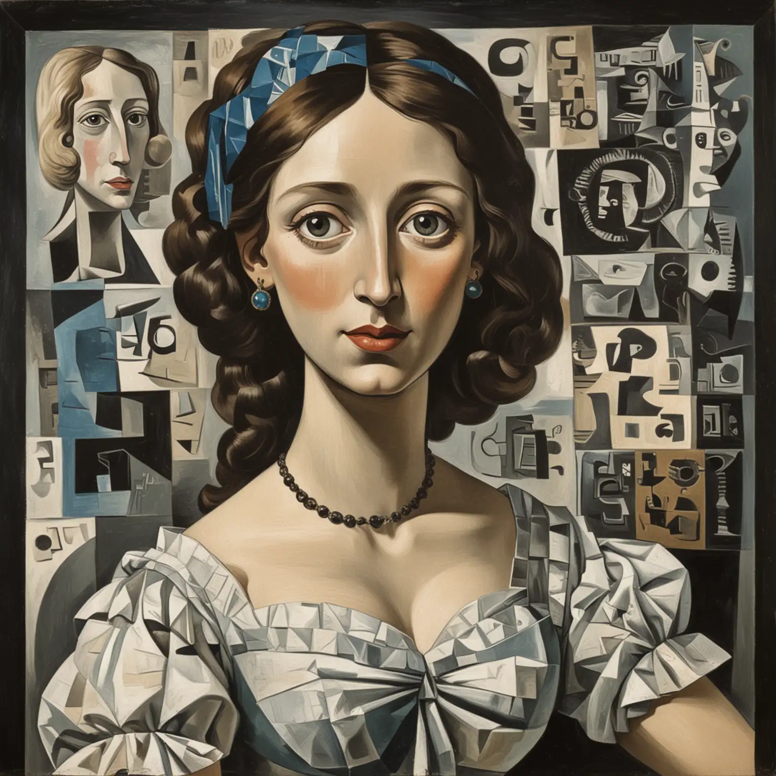 A cubist painting by Pablo Picasso of Ada Lovelace