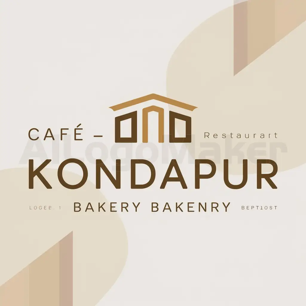 LOGO-Design-for-Cafe-Kondapur-Elegant-Building-Symbol-with-Modern-Typography-for-Restaurant-Branding