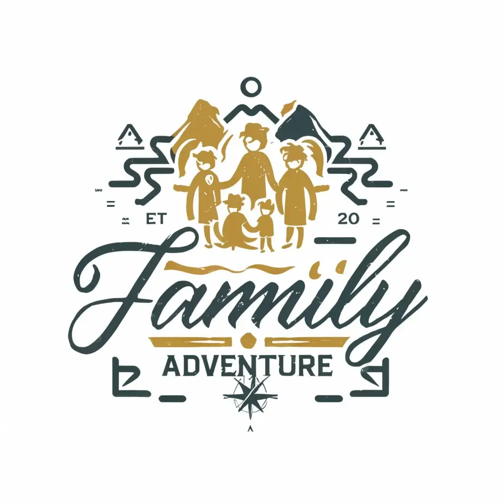 a logo design,with the text "Family Adventure", main symbol:Family, travel, adventure,Moderate,clear background