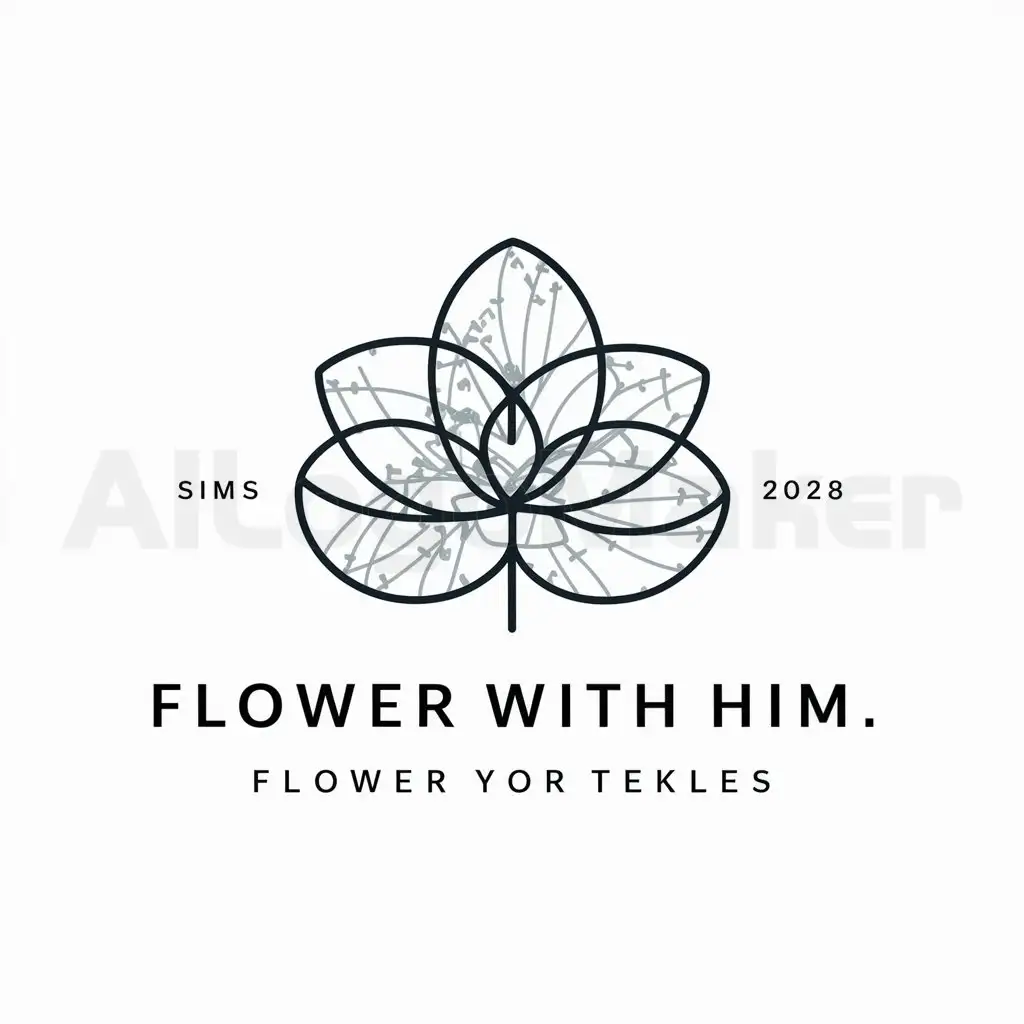 a logo design,with the text "flower with him", main symbol:flower,complex,be used in clothes industry,clear background
