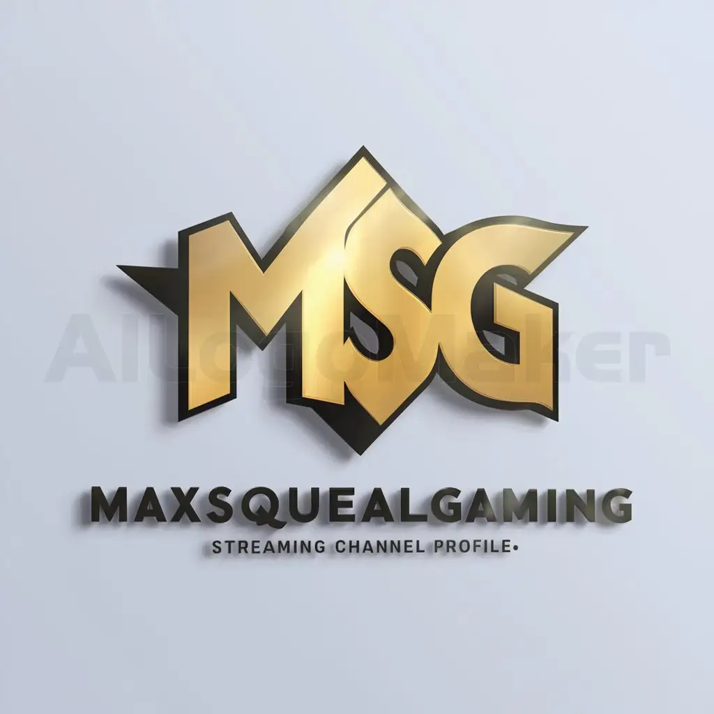 a logo design,with the text "Maxsquealgaming", main symbol:bright symbol for a streaming channel profile picture with the letters M S G in gold writing,Moderate,be used in gaming industry,clear background