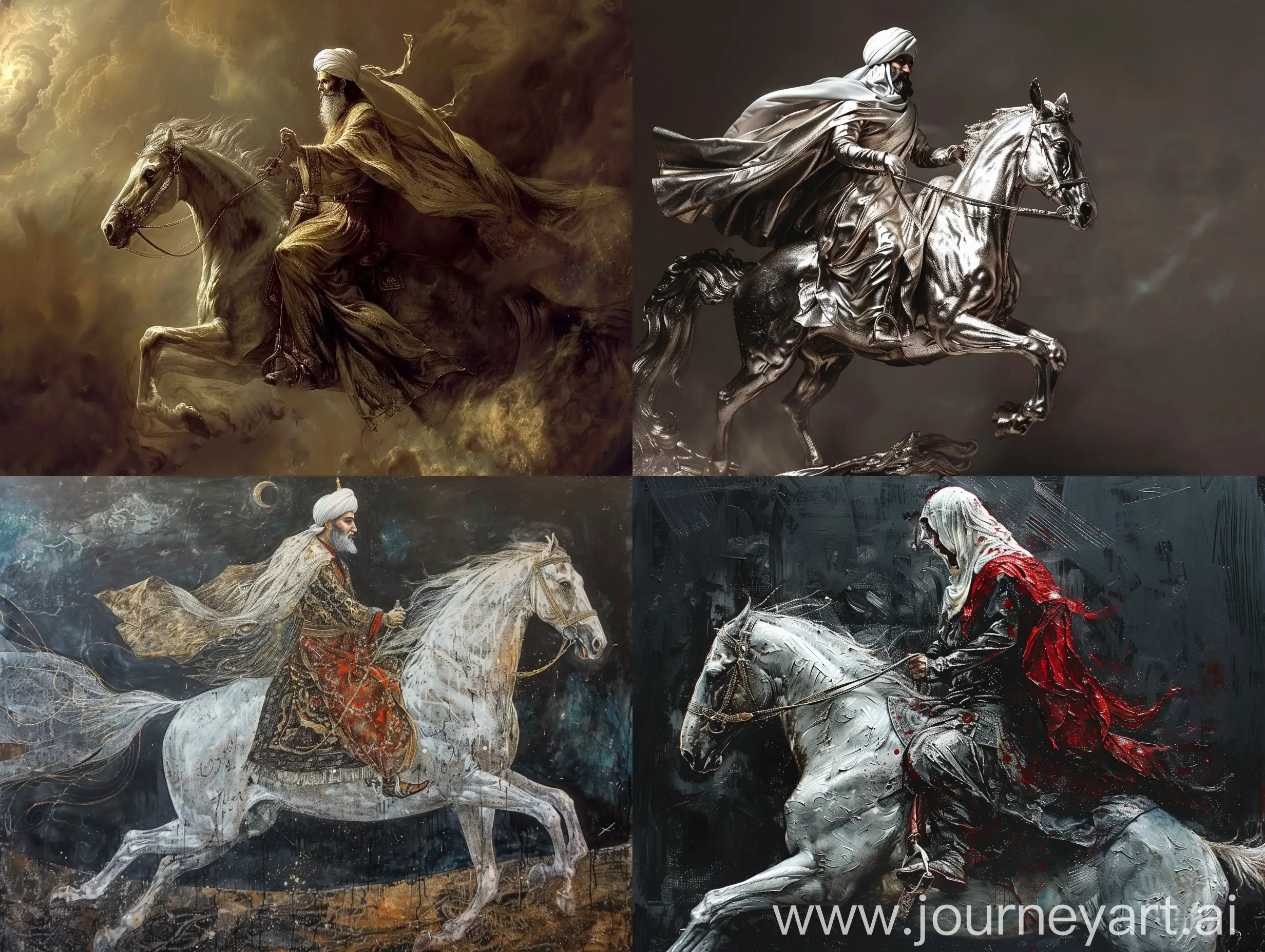 Imam-Husayn-Riding-on-a-Silver-Horse-in-a-43-Aspect-Ratio